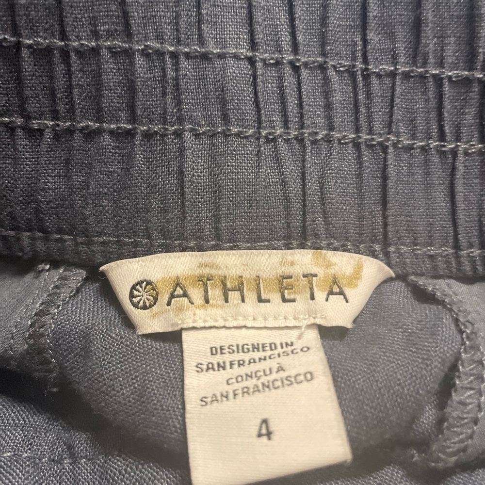 Athleta Voyager Shorts Blue 100% Linen Pockets 6.5 Inseam Ladies Size 4 New - Picture 3 of 3